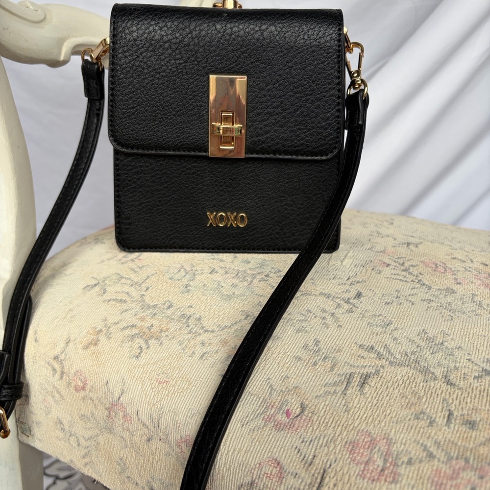 XOXO Black Crossbody with Gold-Tone Lock
